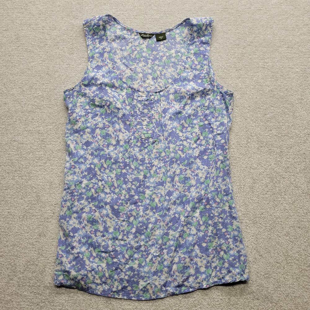 Eddie Bauer Women's XS Purple Floral Sleeveless Blouse Tank Top Lightweight